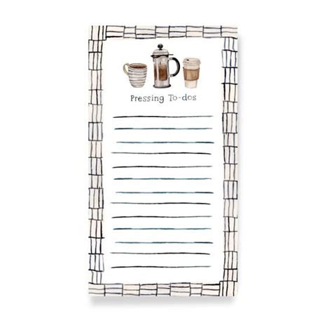 Coffee Notepad Illustrated Lined Note Pad Desk Pad To Do
