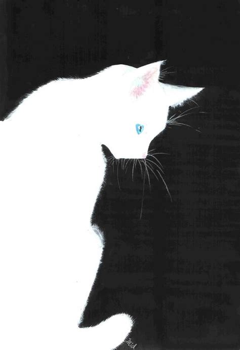 White Cat By Midniterain On Deviantart Ilustrações De Gato Gato