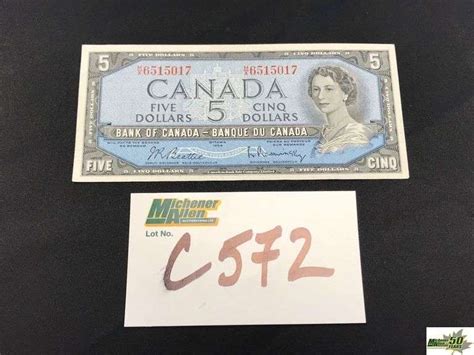 1954 Bank Of Canada 500 Bill Michener Allen Auctioneering Ltd