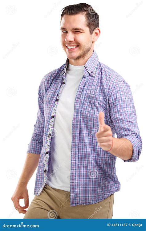 Happy Smiling Young Business Man With Thumbs Up Gesture Stock Image