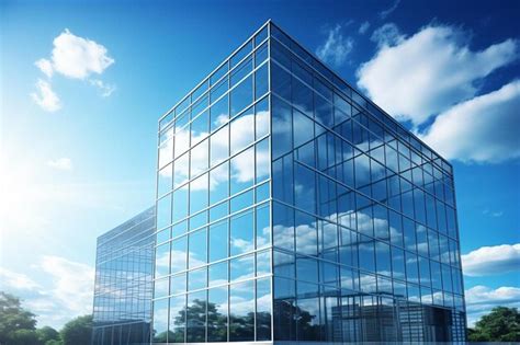 Premium Ai Image A Large Glass Building Sitting On Top Of A Lush