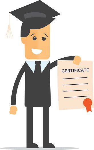 Businessman Illustration Of Obtaining Degree Diploma University