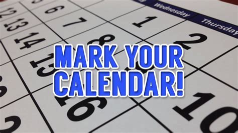 Mark Your Calendar Youtube
