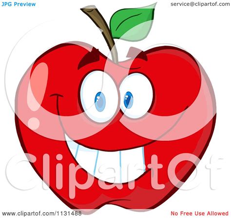 Cartoon Of A Smiling Red Apple Mascot Royalty Free Vector Clipart By