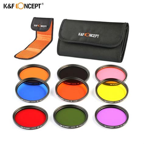 Kandf Concept 9pcs 58mm Full Color Nd Lens Filter Kit For Canon Rebel T4i