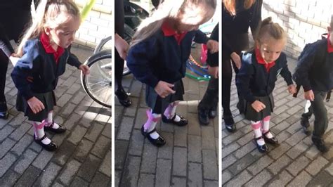 Cerebral Palsy Girl Walks Unaided For First Time As She Start School Youtube