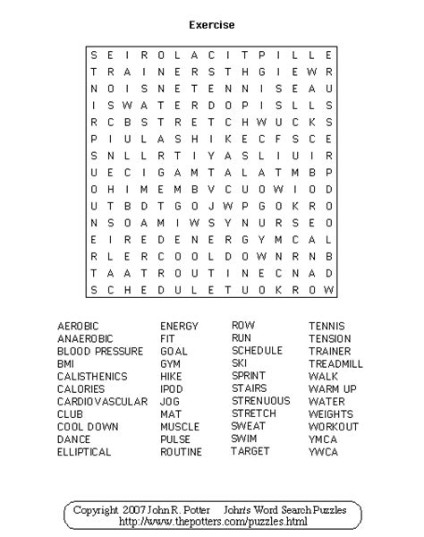 Johns Word Search Puzzles Exercise