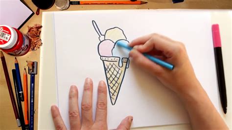 Como Desenhar Um Sorvete Desenhos Para Crianças Youtube