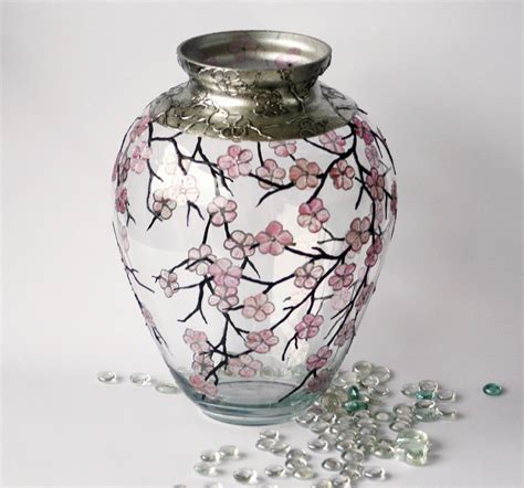 Nevenaartglass Hand Painted Glass Vase Cherry Blossom Sakura Sumally サマリー