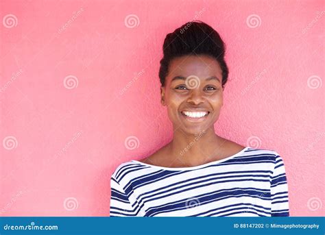 Attractive Young Black Woman Smiling Stock Photo Image Of Confident