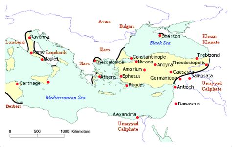 Byzantine Empire Seas Map