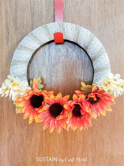 Diy Dollar Store Wreath For Fall Sustain My Craft Habit