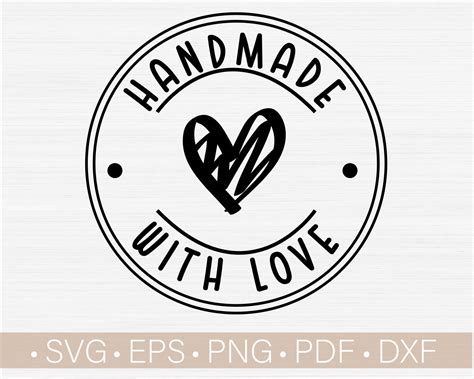 Handmade With Love Svg Files For Cricut Handmade Svg Etsy