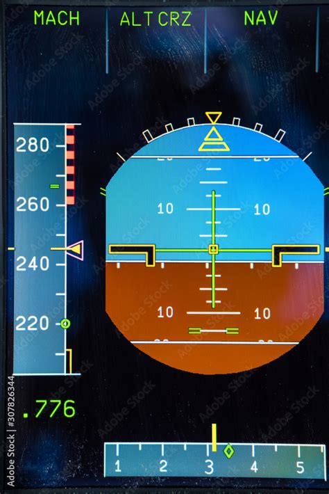 Primary Flight Display Of An Airbus A320 In Flight Fma Altitude