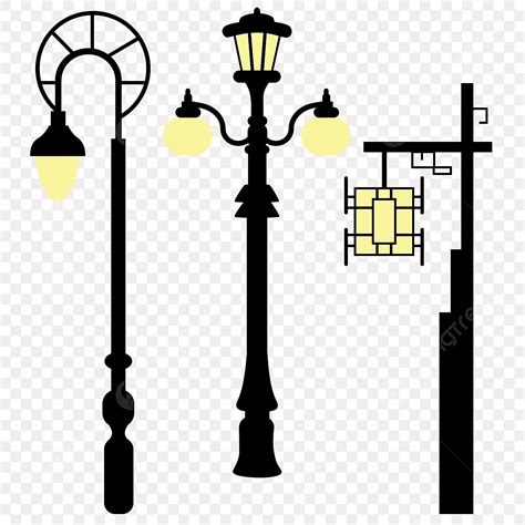 Street Lamp Post Clipart Png Images Cartoon Black Courtyard Street