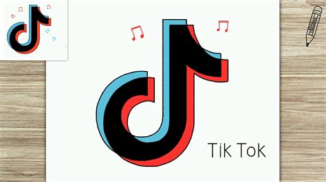 How To Draw Tik Tok Logo Easy Drawings Youtube