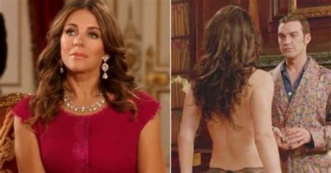 Consider Us Royally Flushed Liz Hurley S Queen Flashes Derri Re In Topless Tv Scene Daily Star