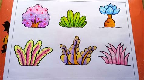 Cara Mewarnai Tanaman Bunga Dan Rumput Dengan Gradasi Crayonoilpastel