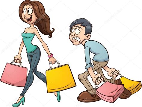 Pareja De Compras — Vector De Stock © Memoangeles 39257215