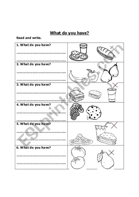 What Do You Have Esl Worksheet By Myteacher23