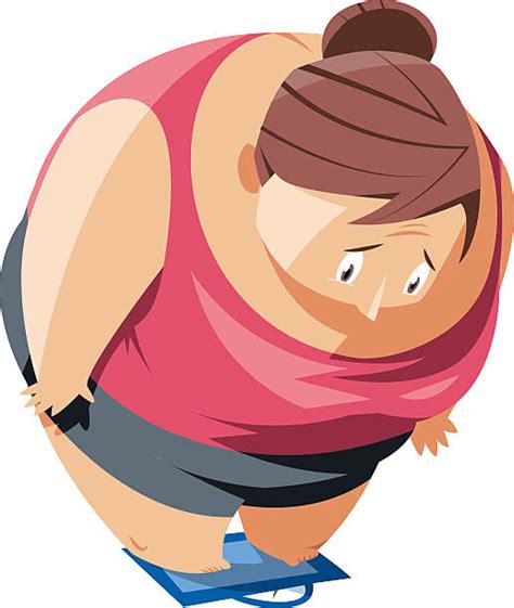 Overweight Woman Concerned Illustrations Royalty Free Vector Graphics