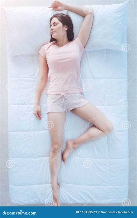 Exhausted Lady Falling Asleep In Bed Stock Image Image Of Pajamas Female 118453573