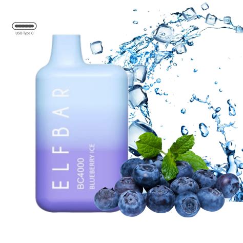 Elf Bar Bc4000 Blueberry Ice 5 Nicotine Disposable Vape Rechargeable
