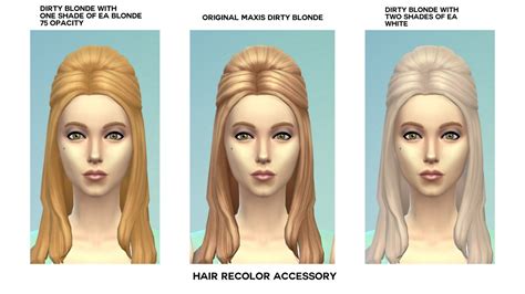 Mod The Sims Maxis Hair Recolor Accessory By Emile20 Sims 4 Hairs