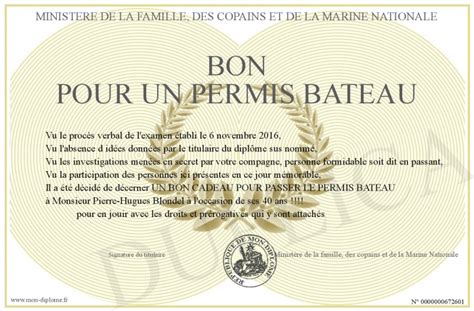 Bon Pour Un Permis Bateau