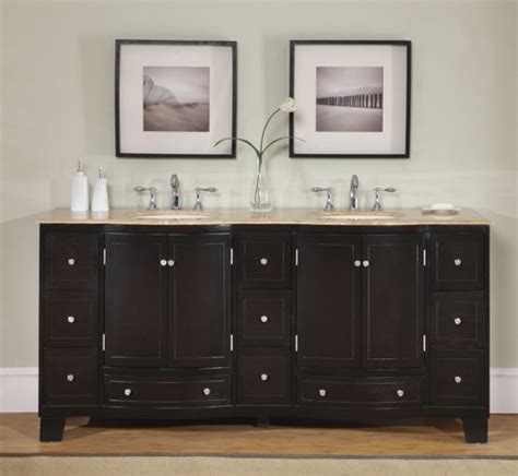 The 100 sink vanity dark brown bathrooms crafts furniture design home decor. 72 Inch Dark Brown Double Sink Vanity with Travertine ...