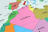Algerien, Algier - Hauptstadt, Festgesteckt Auf Politische Karte Stock ...