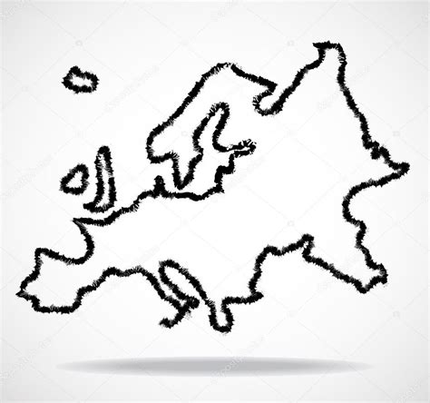 Abstract Outline Of Europe Map — Stock Vector © Vladystock 105240880