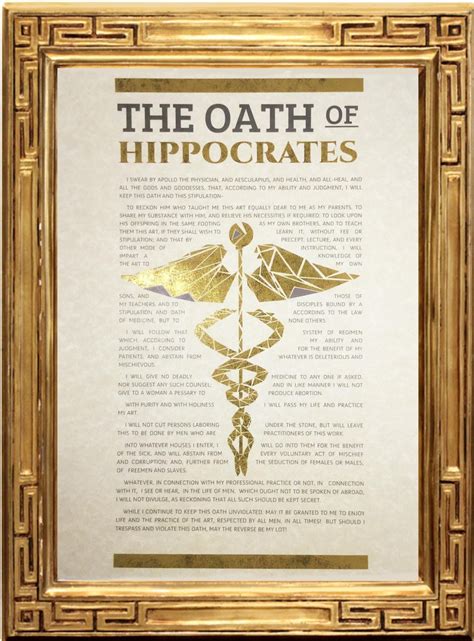 Hippocratic Oath Of Hippocrates Physician Personalized Etsy
