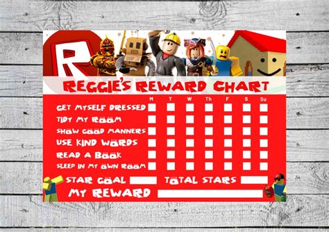 Roblox Reward Chart Personalised With Name Behaviour Chart Etsy