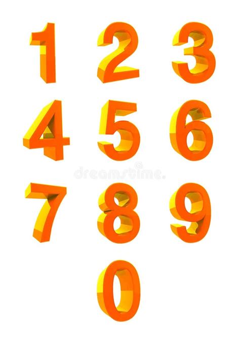 3d Number Collection Numbers 1234567890 Stock Vector