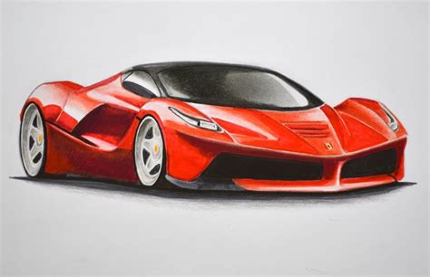 How To Draw A Car Ferrari