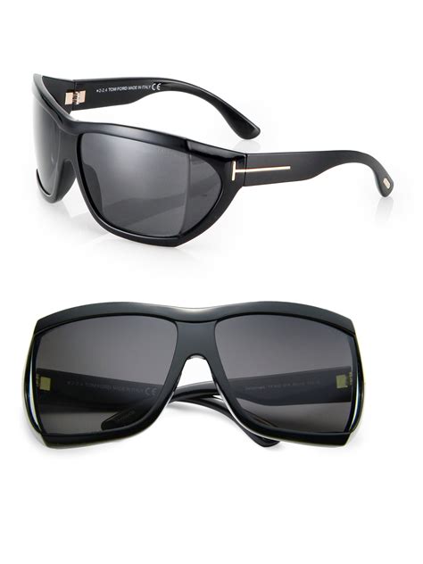 Tom Ford Sedgwick 62mm Squared Mask Sunglasses In Black For Men Lyst
