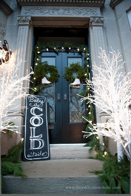 Here is a super cute idea for outdoor christmas decoration ideas! Christmas Stoop Decorated | Christmas decor inspiration ...