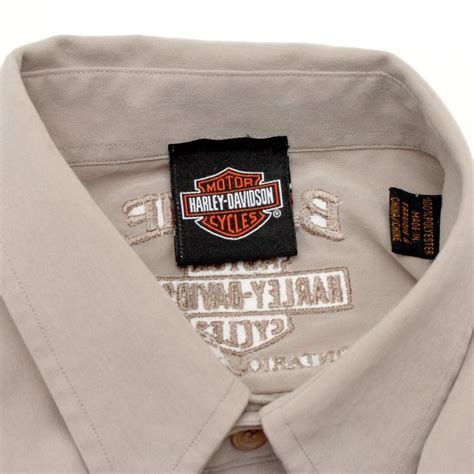 Harley Davidson Mens Embroidered Button Down Shirt Long Sleeves Large