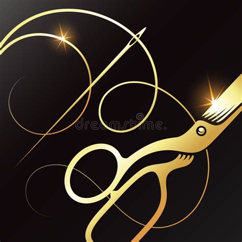 Gold Scissors And Lock Of Hair Stock Vector Illustration Of Beauty