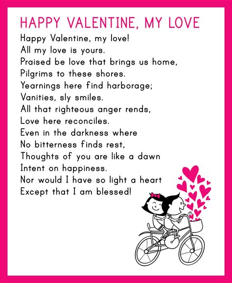 Intimate Valentines Day Poems For Him Printable Free Printable Download
