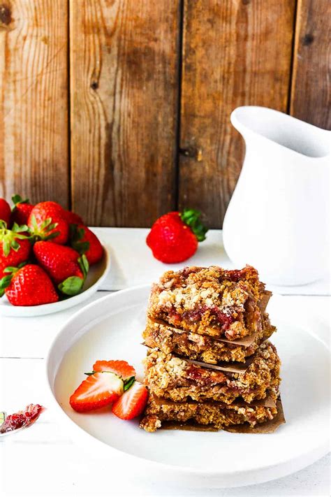 Strawberry Oat Bars Gluten Free Vegan Healthier Steps