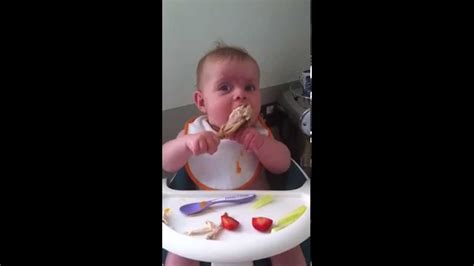 Step 5 in the third bowl, pour the bread crumbs in. BABY LED WEANING (CHICKEN LEG) 6 MONTHS OLD - YouTube