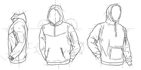 Hand Drawn Sketches Of Technical Wear Hoodie
