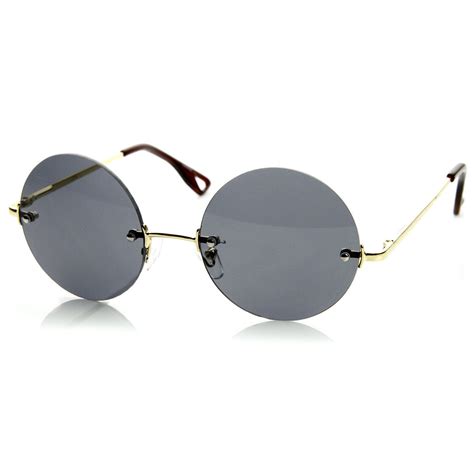 european retro frameless round fashion sunglasses zerouv