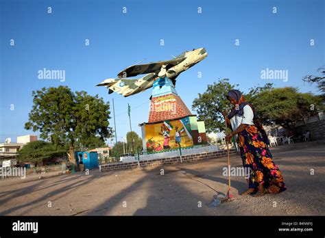 A Mig Fighter Jet Stands As A Memorial In The Center Of Hargeisa
