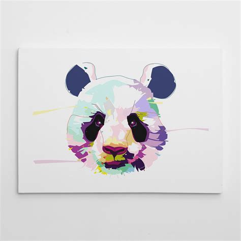 Colourful Panda Canvas Print Colourful Animals Wall Art Uk