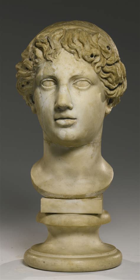 43 A Fragmentary Marble Head Of A Youth Circa 2nd Century Ad