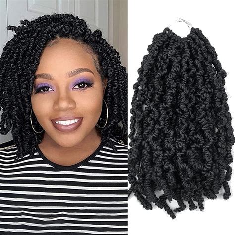 Buy 3 Packs Short Curly Spring Pre Twisted Braids Synthetic Crochet Hair Extensions 10 Inch 15