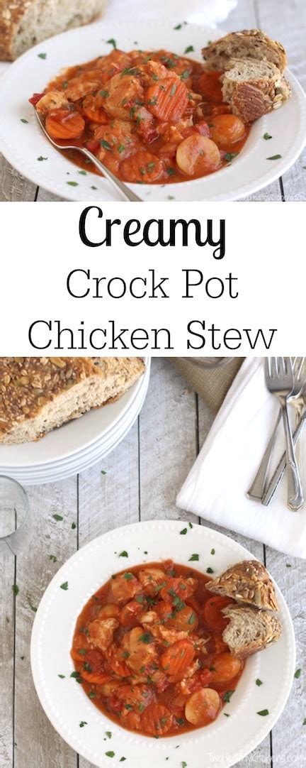 Add potatoes and cook until potatoes are tender about 20 minutes. Creamy Crock Pot Chicken Stew with Potatoes, Carrots and Tomatoes